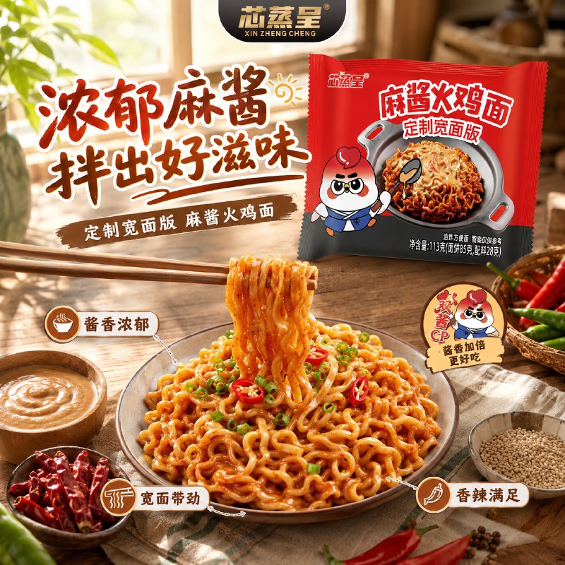 16.9元 芯蒸呈 火鸡面 113g*12包领 