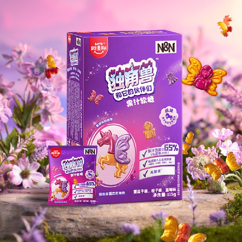 阿麦斯 独角兽联名果汁软糖 115g14件每件2.9